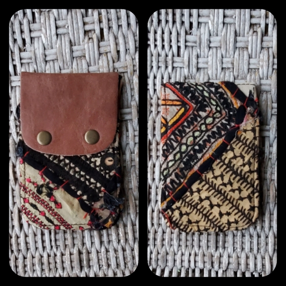 π¨ Free People Boho Embroidered Repurposed vtg banjara hippie Wallet card case - Picture 4 of 11